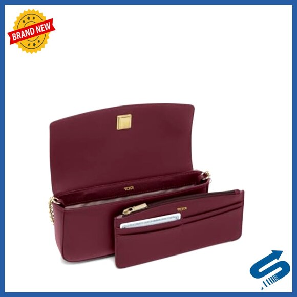 Leather Wallet on Chain Crossbody Clutch with Removable Card Case
